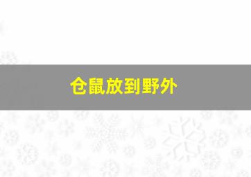 仓鼠放到野外