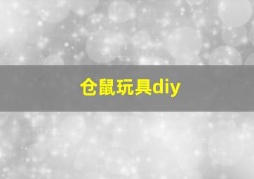 仓鼠玩具diy