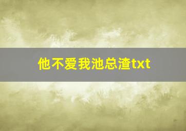 他不爱我池总渣txt