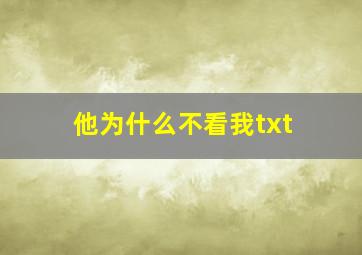 他为什么不看我txt