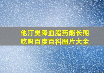 他汀类降血脂药能长期吃吗百度百科图片大全