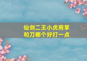 仙剑二王小虎用掌和刀哪个好打一点