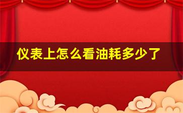 仪表上怎么看油耗多少了