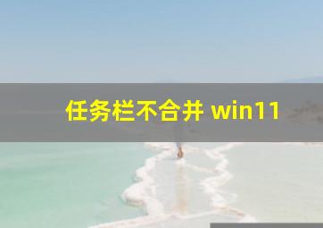 任务栏不合并 win11