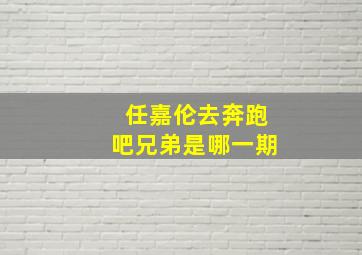 任嘉伦去奔跑吧兄弟是哪一期