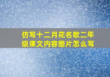 仿写十二月花名歌二年级课文内容图片怎么写