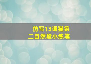 仿写13课猫第二自然段小练笔