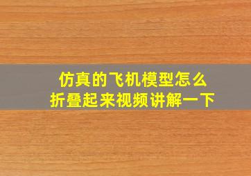 仿真的飞机模型怎么折叠起来视频讲解一下