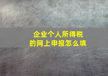 企业个人所得税的网上申报怎么填