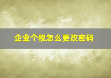 企业个税怎么更改密码