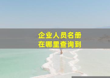 企业人员名册在哪里查询到