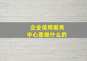 企业信用服务中心是做什么的