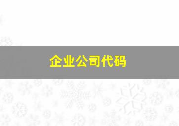 企业公司代码