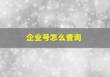 企业号怎么查询