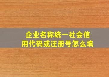 企业名称统一社会信用代码或注册号怎么填