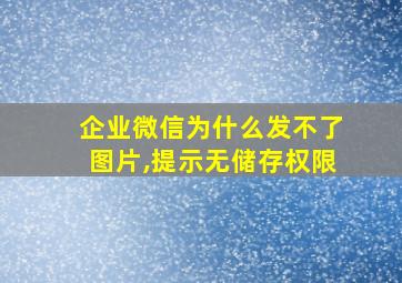 企业微信为什么发不了图片,提示无储存权限