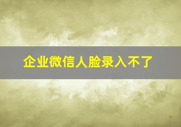 企业微信人脸录入不了