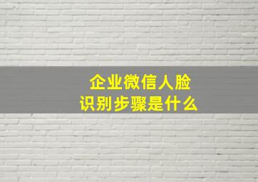 企业微信人脸识别步骤是什么