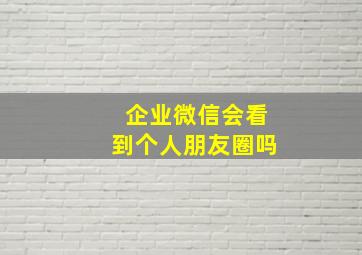 企业微信会看到个人朋友圈吗