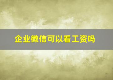 企业微信可以看工资吗