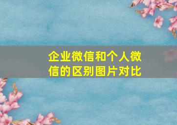 企业微信和个人微信的区别图片对比