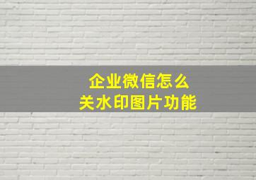 企业微信怎么关水印图片功能