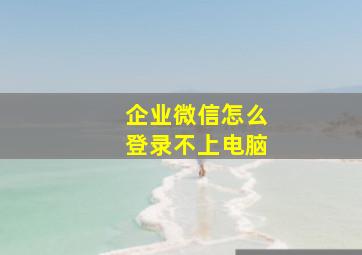 企业微信怎么登录不上电脑