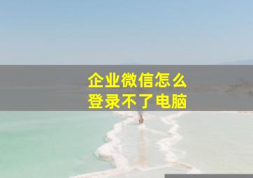 企业微信怎么登录不了电脑