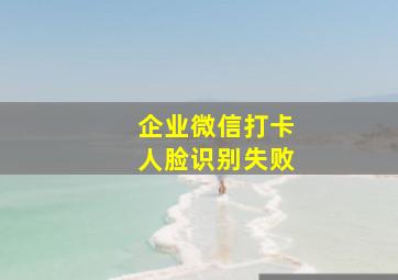 企业微信打卡人脸识别失败