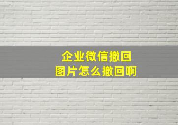 企业微信撤回图片怎么撤回啊