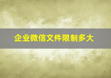 企业微信文件限制多大