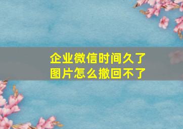 企业微信时间久了图片怎么撤回不了