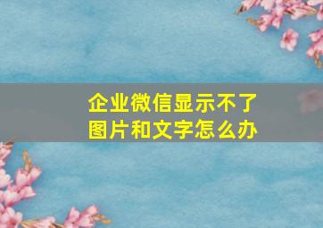 企业微信显示不了图片和文字怎么办