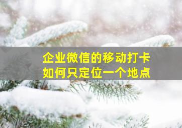 企业微信的移动打卡如何只定位一个地点