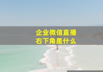 企业微信直播右下角是什么