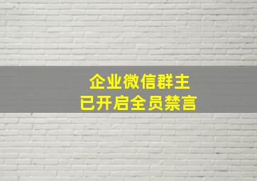 企业微信群主已开启全员禁言