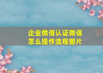 企业微信认证微信怎么操作流程图片