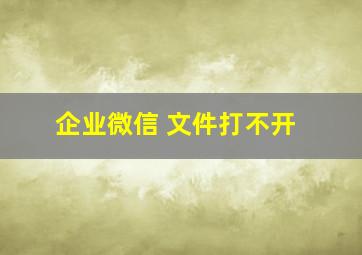 企业微信 文件打不开