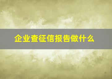 企业查征信报告做什么