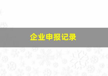 企业申报记录