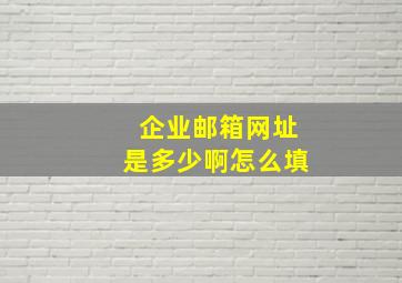 企业邮箱网址是多少啊怎么填