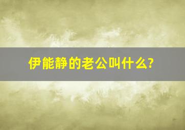 伊能静的老公叫什么?