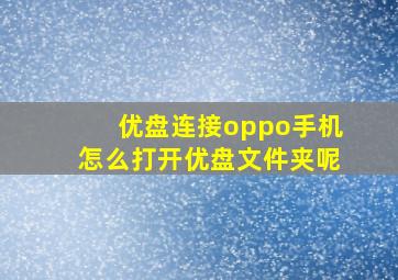 优盘连接oppo手机怎么打开优盘文件夹呢