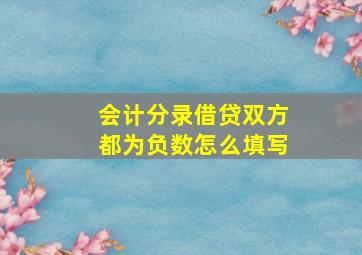 会计分录借贷双方都为负数怎么填写