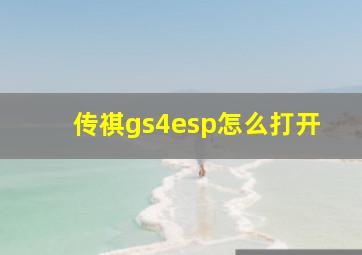 传祺gs4esp怎么打开