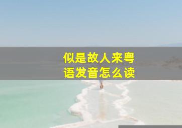 似是故人来粤语发音怎么读