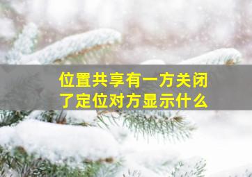 位置共享有一方关闭了定位对方显示什么