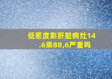 低密度影肝脏病灶14.6乘88,6严重吗