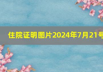 住院证明图片2024年7月21号