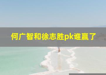 何广智和徐志胜pk谁赢了